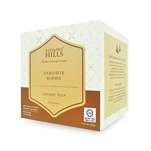 Exquisite Sampler Variety Tea Pack 1 Box Rhymba Hills Herbal Tea Infusion 20 Sachet Java Tea Blend Reevitalise Lemongrass Blend Ceylon Cinnamon Antyoxy Sugar and CaffeineFree Exquisite Sampler Variety Tea Pack 1 Box Rhymba Hills Herbal Tea Infusion 20 Sachet Java Tea Blend Reevitalise Lemongrass Blend Ceylon Cinnamon Antyoxy Sugar and CaffeineFree