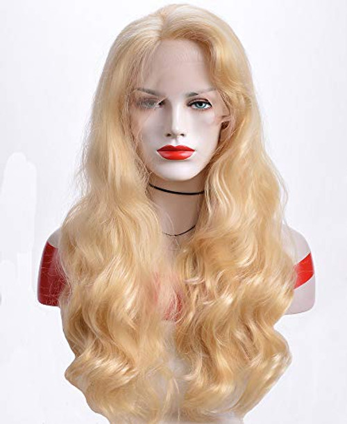 RERENERSHOW Long Wave Lace Front Wigs for Women Blonde Long Curly Hair Lace Wigs Natural Looking Heat Resistant Synthetic Cosplay Daily Party Wig RERENERSHOW Long Wave Lace Front Wigs for Women Blonde Long Curly Hair Lace Wigs Natural Looking Heat Resistant Synthetic Cosplay Daily Party Wig