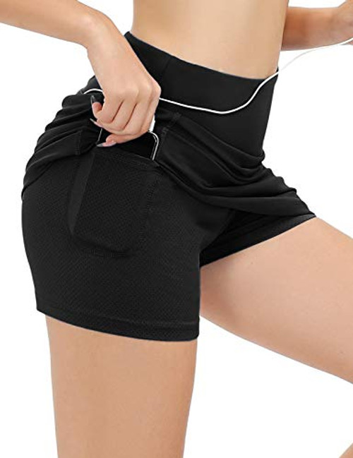 JACK SMITH Womens Running Golf Skorts Tennis Workout Skirt LBlack