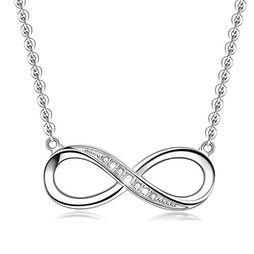 Infinity Pendant Necklace For Women  925 Sterling Silver Love Heart Necklace Jewelry Gold Plated Infinity Pendant Necklace For Women  925 Sterling Silver Love Heart Necklace Jewelry Gold Plated