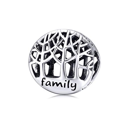 WOSTU Good Luck Charms 925 Sterling Silver Tree of Life Charms for Charm Bracelet Necklace Family Bead Charms