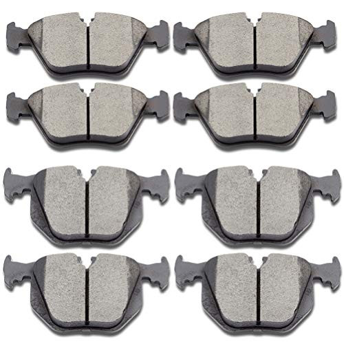 SCITOO Ceramic Front Rear Disc Brake Pad Set fit for 20012006 BMW 330Ci 20012005 BMW 330i 20012005 BMW 330xi 20052006 BMW M3 20042010 BMW X3 20062008 BMW Z4