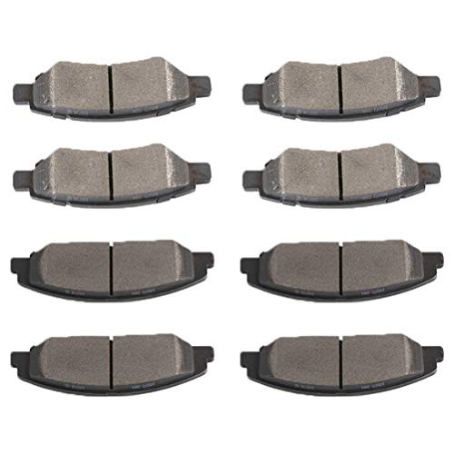Ceramic Discs Brake Pads Kits SCITOO 8pcs Disc Brakes Pads Set for Cadillac CTS 2010 2011 2013 2014