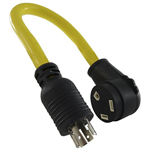 Conntek RV Generator Adapter with 20 Amp 4 Prong Locking Male Plug To RV 30 Amp Female Connector