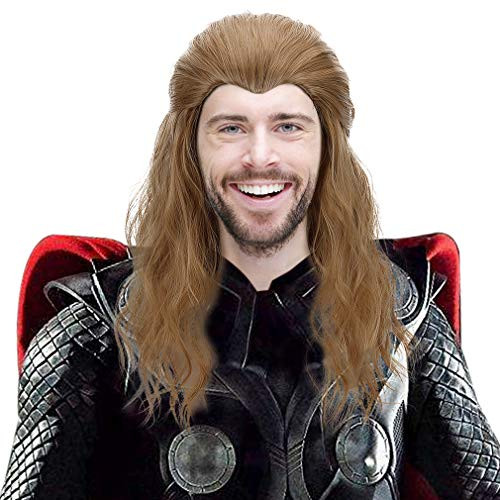 Long Brown Cosplay Wig For Men Synthetic Full Head Wavy Curly Anime Role Play Hair Wigs for Party Costume Halloween Long Brown Cosplay Wig For Men Synthetic Full Head Wavy Curly Anime Role Play Hair Wigs for Party Costume Halloween