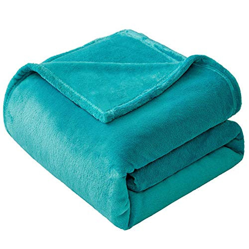 VEEYOO Flannel Fleece Blanket Twin Size  Teal Throw Blanket for Bed Lightweight Super Soft Blankets and Throws Fuzzy  Plush Luxury Couch Blankets for Teens Boys Grils 60x80 Inch Bed Throws