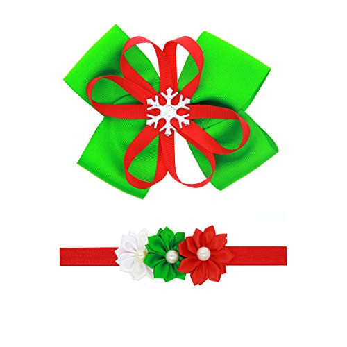 Christmas Girl Hair Bow Clip Hairpin Kids Headdress Hair Alligator Barrettes JHC05 2 PcsSet B
