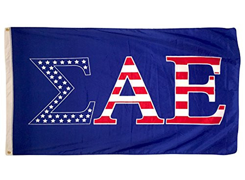 Sigma Alpha Epsilon USA Letter Fraternity Flag Greek Banner 3 feet x 5 feet Sign Decor SAE Flag  USA