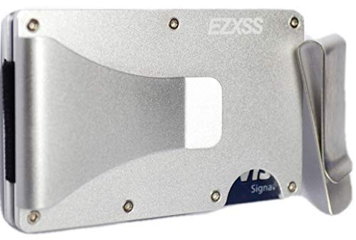 EZXSS Slim Money Clip Wallet  RFID Blocking Mens Wallet  Minimalist Wallet  Bonus Money Clip Silver