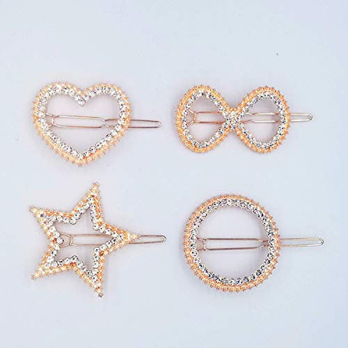 Hodooly 4Pcs Hollow Hair Pins Crystal Rhinestones Hair Clips Barrettes Hair Accessories for Women Lady Girls gold Hodooly 4Pcs Hollow Hair Pins Crystal Rhinestones Hair Clips Barrettes Hair Accessories for Women Lady Girls gold