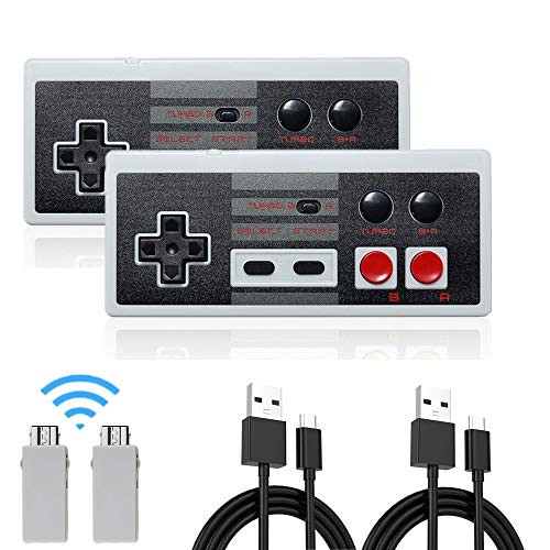 NES Classic Rechargeable Controller 2 Pack Kyerivs Wireless Gamepad for Nintendo Mini NES Classic Edition Wireless Joypad  Gamepads Controller