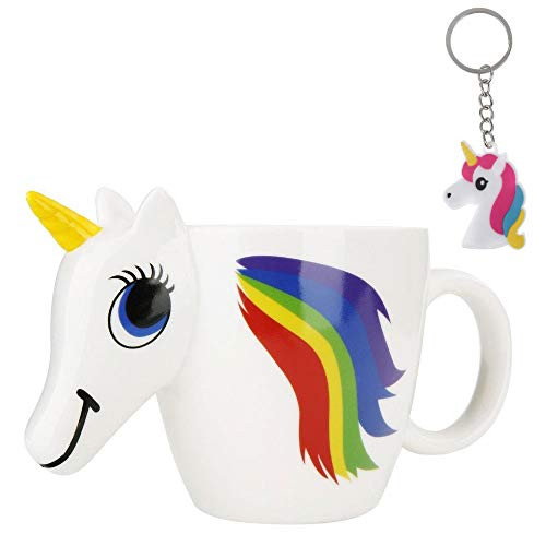 Colour Changing 3D Unicorn Mug  Magic Heat Sensitive Ceramic Instantly Changes When Hot  Fabulous Fairy Tale Gifts for Kids Girls Women Men  300ml  Tea Cocoa Coffee Cup