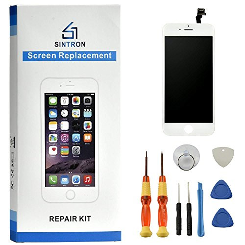 Sintron OEM LCD Screen Replacement  for iPhone 6 Plus 5 5  White LCD Display Touch Screen Digitizer Assembly Repair Replacement Including Free Tools for iPhone 6 Plus White