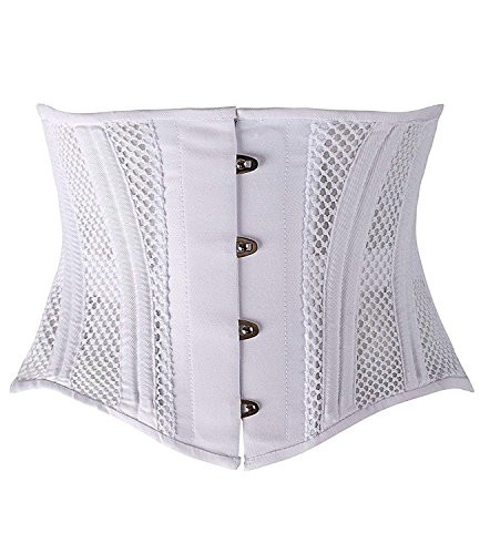 SHAPERX Women s 26 Steel Boned Corset Heavy Duty Waist Trainer Corset Shaper for Weight Loss Tummy Control Waist Slimming Trimmer Cincher Shapewear Breathable MeshSZ1997WhiteXL