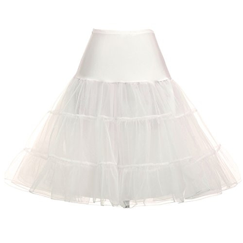 GRACE KARIN Bridal Petticoat Ivory Crinoline Underskirt A Line 1950s Petticoat for Women Dress IvoryM
