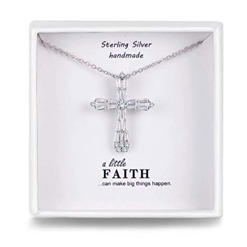 Presentski Cross Necklace for Women With 925 Sterling Silver ChainPlatinum Plated Cubic Zirconia Cross Pendant Necklace Mother s Day Gifts for Women Presentski Cross Necklace for Women With 925 Sterling Silver ChainPlatinum Plated Cubic Zirconia Cross Pendant Necklace Mother s Day Gifts for Women