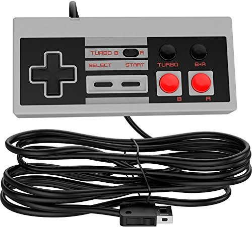 Ortz NES Classic Edition Mini Controller [Turbo Edition] Rapid Buttons for Nintendo Gaming System [Nintendo NES] (Wired)