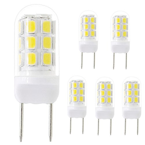 G8 LED Bulbs, GY8.6 Dimmable 110V 3W Energy Saving Light Bulbs (30W Halogen Equivalent) for Under Counter Kitchen Lighting, Under-Cabinet Light, Puck Light, 5-Pack (Daylight White)