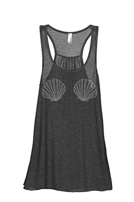 Thread Tank Mermaid Bra Siren Women s Sleeveless Flowy Racerback Tank Top Charcoal Grey Small