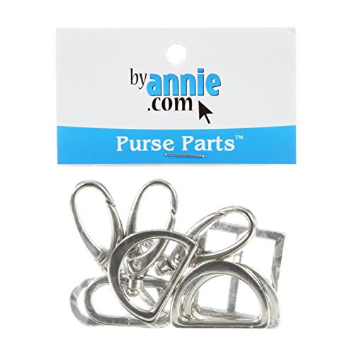 Patterns ByAnnie Hardware Set Nickel 1in 3 Swivel Hook Wide Mouth Slider