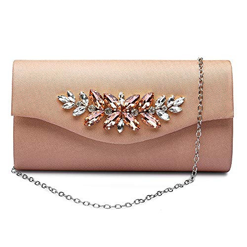 Melody Women s Evening HandbagsSuede Envelope Evening Purses Crossbody Shoulder Clutch Bag for Party Wedding BEIGE