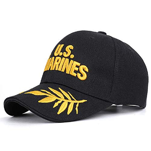 KONCEPPT Marine Corps Embroidered Adjustable US Army Cap Baseball Hat Black KONCEPPT Marine Corps Embroidered Adjustable US Army Cap Baseball Hat Black