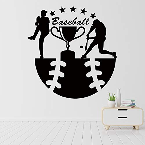 VODOE Baseball Wall Decals Boy Nursery Wall Decals Team Athletic Victory Athlete Batsman Champion Dream Stickers Suitable for Family Living Vinyl Art Home DecorBlack 21 6 X 22 4 inches VODOE Baseball Wall Decals Boy Nursery Wall Decals Team Athletic Victory Athlete Batsman Champion Dream Stickers Suitable for Family Living Vinyl Art Home DecorBlack 21 6 X 22 4 inches