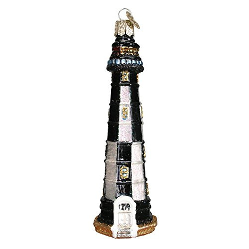 Old World Christmas Lighthouse Collection Glass Blown Ornament (New Cape Lighthouse)