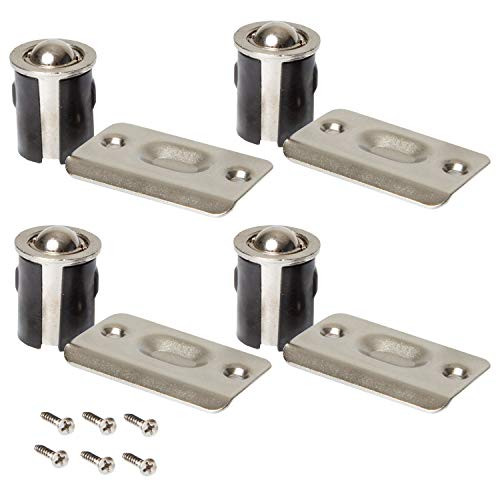 Closet Door Ball Catch Hardware 4 Pack  Satin Nickel Drivein Ball Catch with Strike Plate