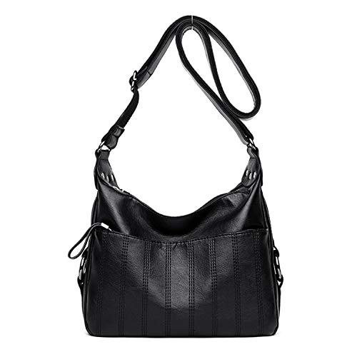 Oichy Women Crossbody Bag Leather Shoulder Bag Ladies Purses and Handbags Lightweight Zipper Handbag Black Oichy Women Crossbody Bag Leather Shoulder Bag Ladies Purses and Handbags Lightweight Zipper Handbag Black