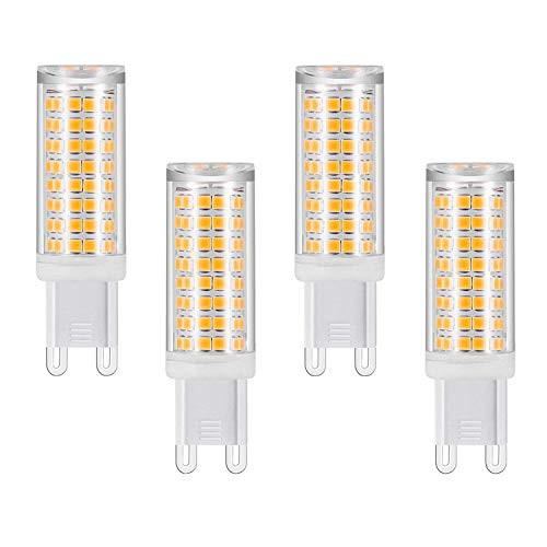 G9 LED Light Bulb, All-New 102LEDs, 7W Equivalent to 60W Halogen Lamp Replacement, G9 Bi-Pin Base,AC 110V-130V 650lm, 360 Omni-Direction Beam Angle Warm White 3000K (Pack of 4)