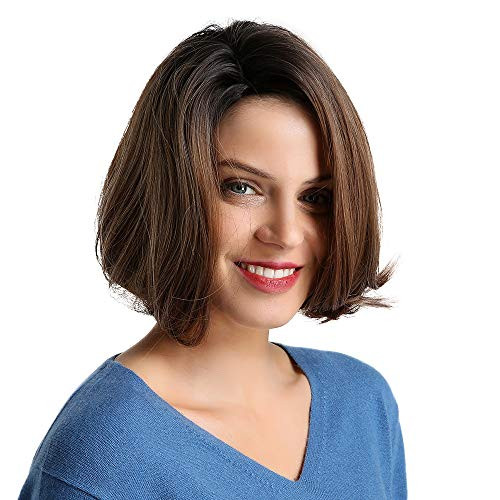 TopWigy Short Bob Brown Wigs for Women Dark Root to Brown Ombre Wig Synthetic Hair Side Part Straight Bob Wigs for Women GirlsBlack Ombre Brown TopWigy Short Bob Brown Wigs for Women Dark Root to Brown Ombre Wig Synthetic Hair Side Part Straight Bob Wigs for Women GirlsBlack Ombre Brown
