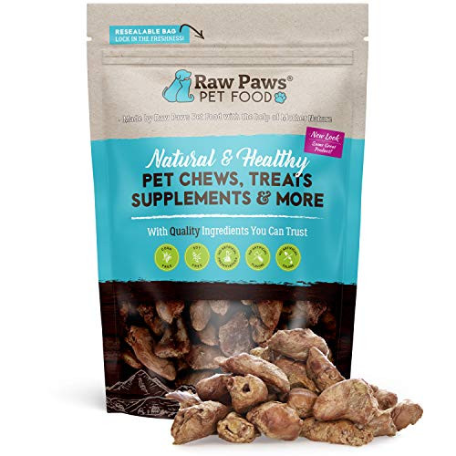 Raw Paws Pet Freeze Dried Chicken Hearts for Dogs  Cats 4oz  HumanGrade Chicken Dog Treats Made in USA Only  Single Ingredient  Preservative Free Raw Freeze Dried Chicken Treats
