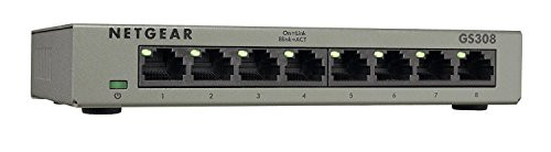 NETGEAR 8-Port Gigabit Ethernet Unmanaged Switch, Desktop, Internet Splitter, Sturdy Metal, Fanless, Plug-and-Play (GS308)