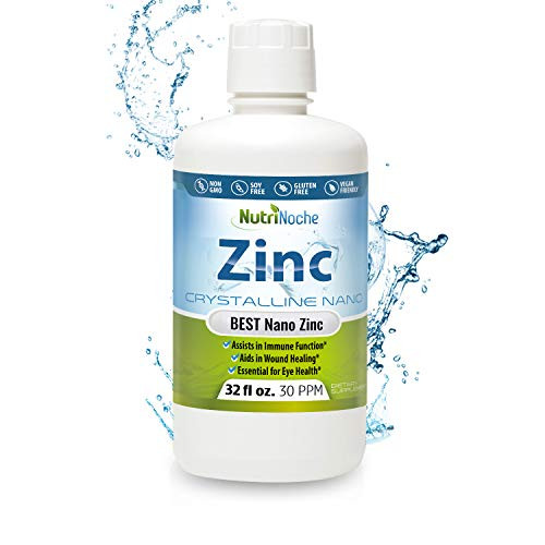 NutriNoche Liquid Zinc Best Zinc Supplement Colloidal Minerals 30 PPM Highly Absorbable Zinc Supplement 32 Ounces NutriNoche Liquid Zinc Best Zinc Supplement Colloidal Minerals 30 PPM Highly Absorbable Zinc Supplement 32 Ounces