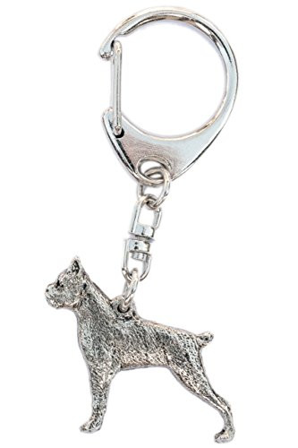 Boxer (Cropped Ears) Made in U.K Artistic Style Dog Key Ring Collection