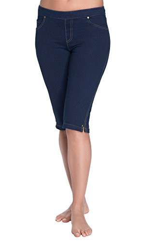 PajamaJeans Plus Size Capris for Women  Shorts for Women Plus Size 3X Indigo