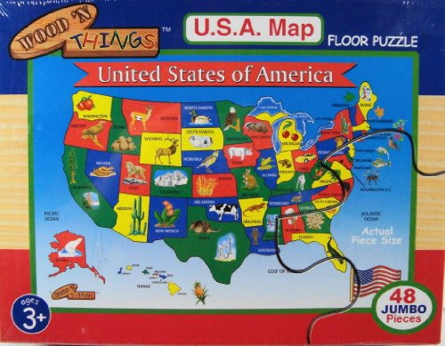 Wood 'N Things U.S.A. Map Floor Puzzle