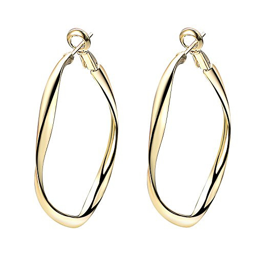 Yoursfs Gold Color Big Hoop Earrings Simple Spring Clip Hoop Earrings Yoursfs Gold Color Big Hoop Earrings Simple Spring Clip Hoop Earrings