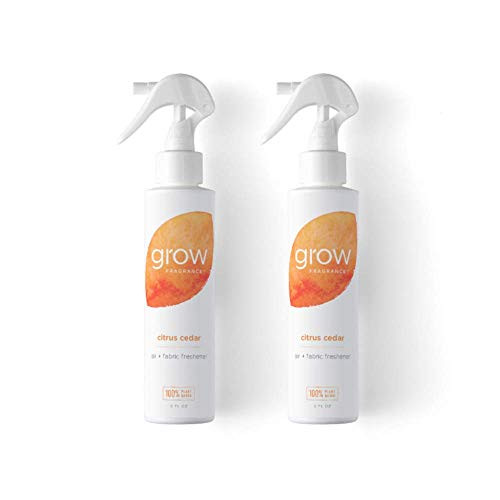 Grow Fragrance  Certified 100 Plant Based Air Freshener  Fabric Freshener Spray Made with All Natural Essential Oils Citrus Cedar Scent 5 oz  Pack of 2