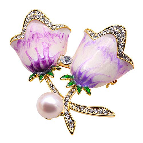 JYX Pearl Brooch Floral Brooch Freshwater Pearl Brooch Pin Clip JYX Pearl Brooch Floral Brooch Freshwater Pearl Brooch Pin Clip