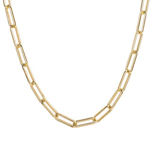 MYEARS Women Paperclip Chain Necklace Gold Choker Link Y Shape Chunky 14K Gold Filled Dianty Boho Beach Simple Handmade Jewelry Gift MYEARS Women Paperclip Chain Necklace Gold Choker Link Y Shape Chunky 14K Gold Filled Dianty Boho Beach Simple Handmade Jewelry Gift