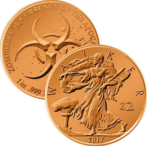 Jig Pro Shop Zombucks Series 1 oz  999 Pure Copper Round/Challenge Coin 1 Walker