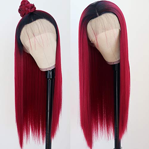 PlatinumHair Long Straight Lace Front Wigs Red Color Wig Glueless Heat Resistant Fiber Hair Synthetic Lace Front Wigs for Fashion Women PlatinumHair Long Straight Lace Front Wigs Red Color Wig Glueless Heat Resistant Fiber Hair Synthetic Lace Front Wigs for Fashion Women