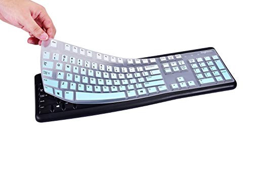 KeyCover  Ultra Thin Silicone Keyboard Cover Compatible with Logitech K120 MK120 Keyboard US Layout  Gradual Mint