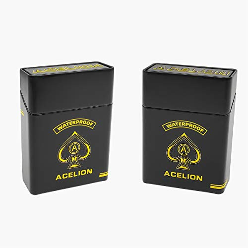 ACELION 2 Pack Playing Cards Case Playing Cards Box Playing Cards Tin 2 Pack Black Tin