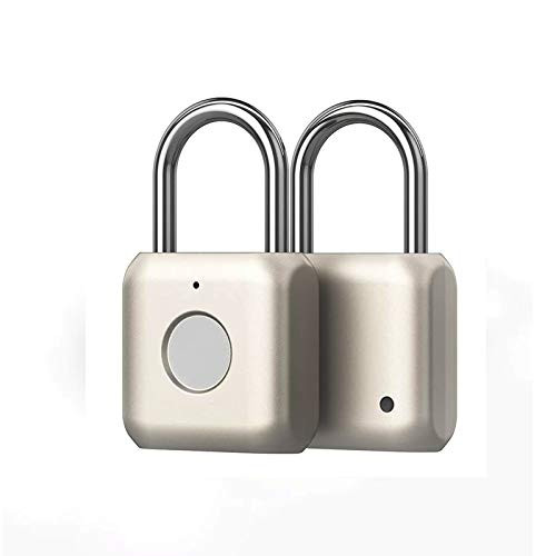 Fingerprint Padlock eLinkSmart Digital Padlock Locker Lock Metal Keyless Thumbprint Lock for Gym Locker School Locker Backpack Suitcase Luggage Limited Edition Gold