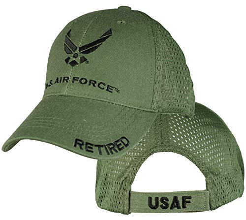 EAGLE CREST U S  Air Force Retired OD Green Mesh Baseball Hat