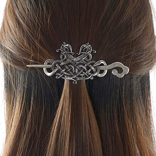 Viking Celtic Hair Clips Hairpins Viking Hair Accessories Celtic Knot Hair Pins Antique Silver Hair Sticks Irish Hair Decor Accessories for Long Hair Jewelry Braids Hair Slide Clip NF