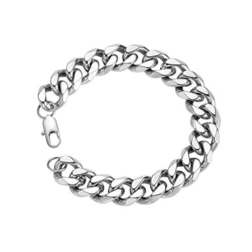 10MM Men s 316L Stainless Steel Bracelet Silver Plated Cuban Curb Chain Link Bracelet for Men 10MM Men s 316L Stainless Steel Bracelet Silver Plated Cuban Curb Chain Link Bracelet for Men